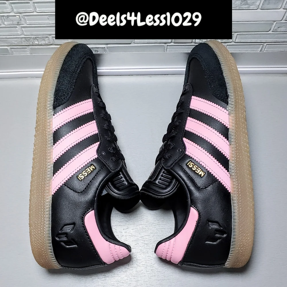 Adidas Samba Messi Womens Size 8/Mens 7 Black Pink Gold Metallic